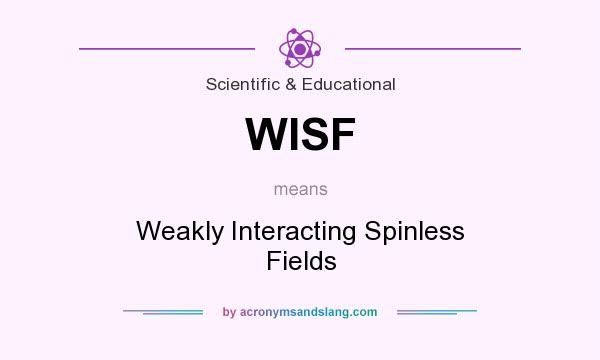 What does WISF mean? It stands for Weakly Interacting Spinless Fields