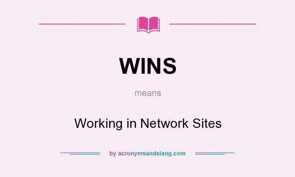 What does WINS mean? It stands for Working in Network Sites