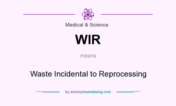 What does WIR mean? It stands for Waste Incidental to Reprocessing