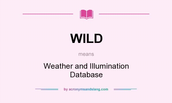 What does WILD mean? It stands for Weather and Illumination Database