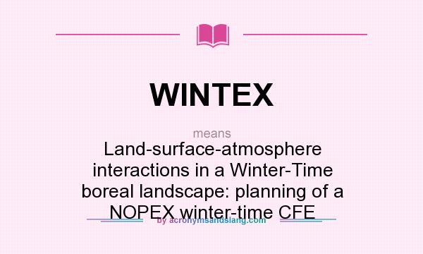 What does WINTEX mean? It stands for Land-surface-atmosphere interactions in a Winter-Time boreal landscape: planning of a NOPEX winter-time CFE
