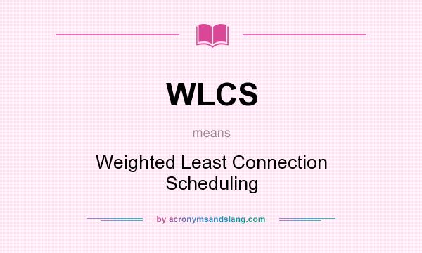 What does WLCS mean? It stands for Weighted Least Connection Scheduling