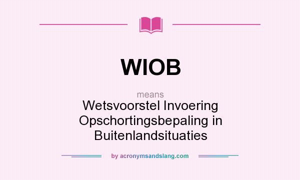 What does WIOB mean? It stands for Wetsvoorstel Invoering Opschortingsbepaling in Buitenlandsituaties