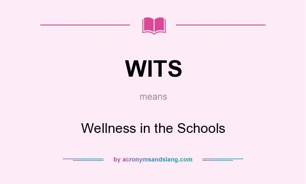 What does WITS mean? It stands for Wellness in the Schools