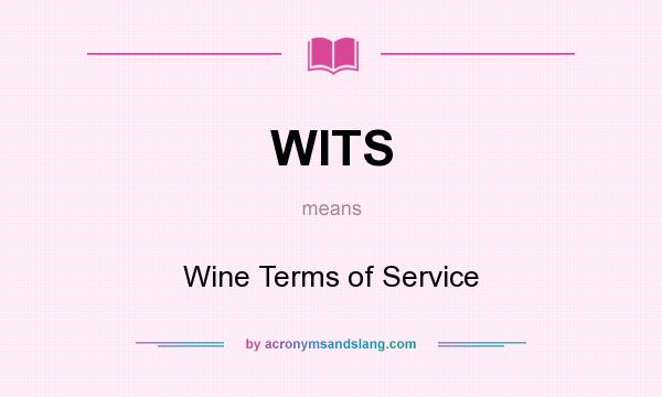 What does WITS mean? It stands for Wine Terms of Service