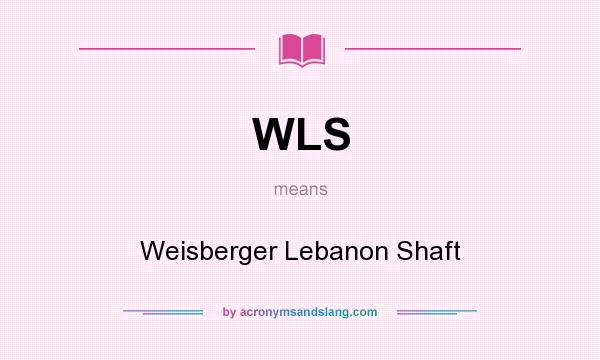 What does WLS mean? It stands for Weisberger Lebanon Shaft