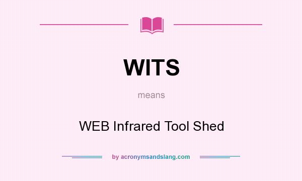 What does WITS mean? It stands for WEB Infrared Tool Shed