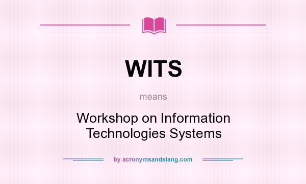 What does WITS mean? It stands for Workshop on Information Technologies Systems