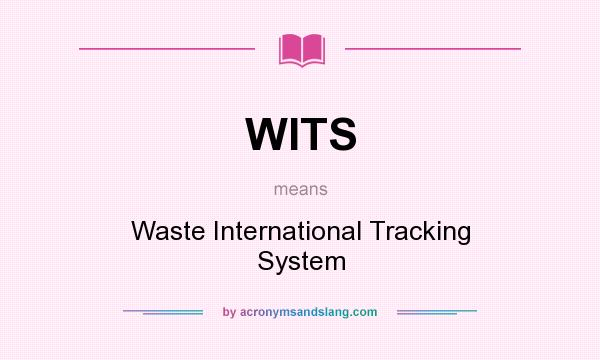 What does WITS mean? It stands for Waste International Tracking System