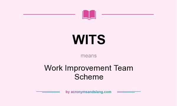 What does WITS mean? It stands for Work Improvement Team Scheme
