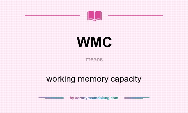 What does WMC mean? It stands for working memory capacity