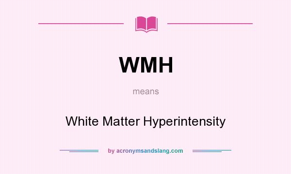 What does WMH mean? It stands for White Matter Hyperintensity