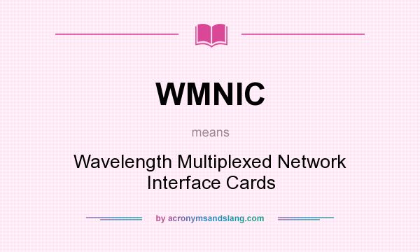 What does WMNIC mean? It stands for Wavelength Multiplexed Network Interface Cards