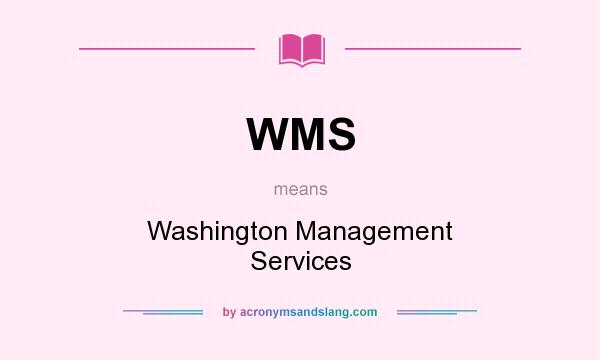 What does WMS mean? It stands for Washington Management Services