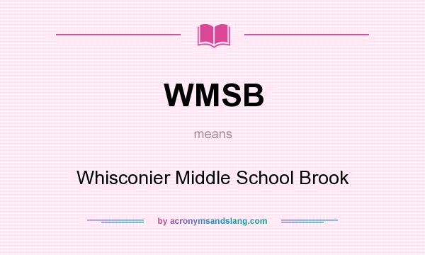 What does WMSB mean? It stands for Whisconier Middle School Brook