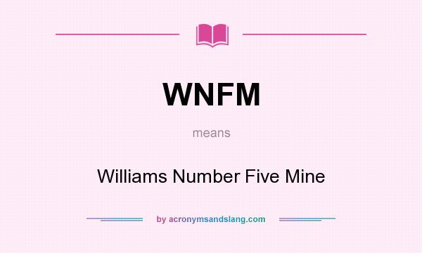 What does WNFM mean? It stands for Williams Number Five Mine