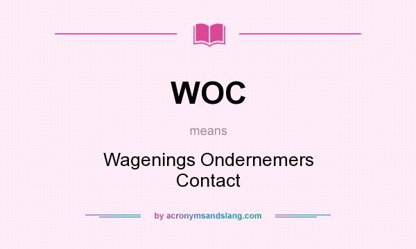 What does WOC mean? It stands for Wagenings Ondernemers Contact