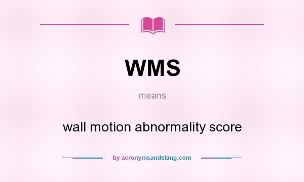 What does WMS mean? It stands for wall motion abnormality score