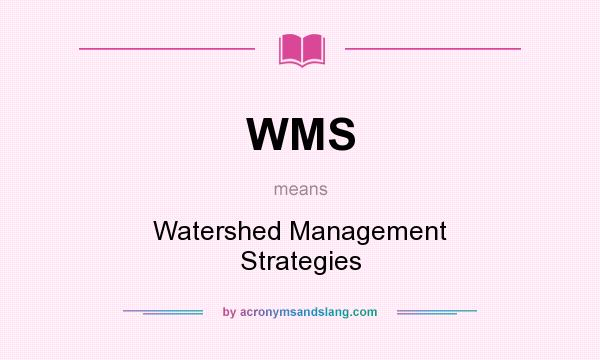 What does WMS mean? It stands for Watershed Management Strategies