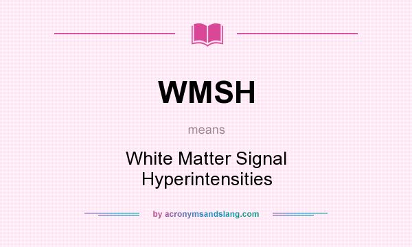 What does WMSH mean? It stands for White Matter Signal Hyperintensities