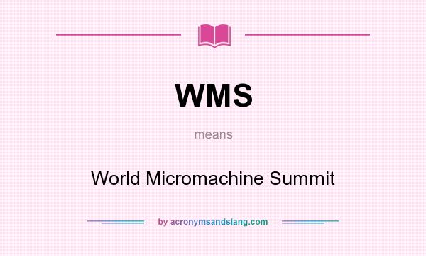 What does WMS mean? It stands for World Micromachine Summit