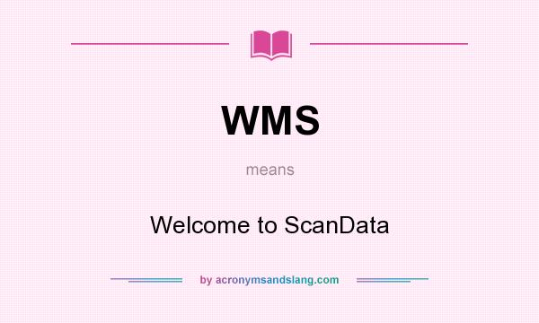 What does WMS mean? It stands for Welcome to ScanData