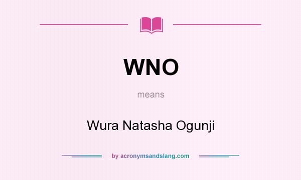 What does WNO mean? It stands for Wura Natasha Ogunji