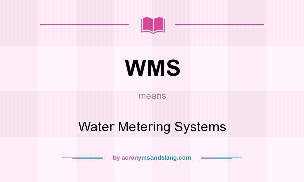 What does WMS mean? It stands for Water Metering Systems