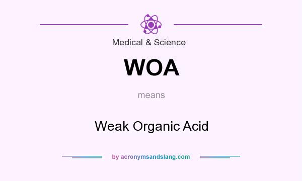 What does WOA mean? It stands for Weak Organic Acid