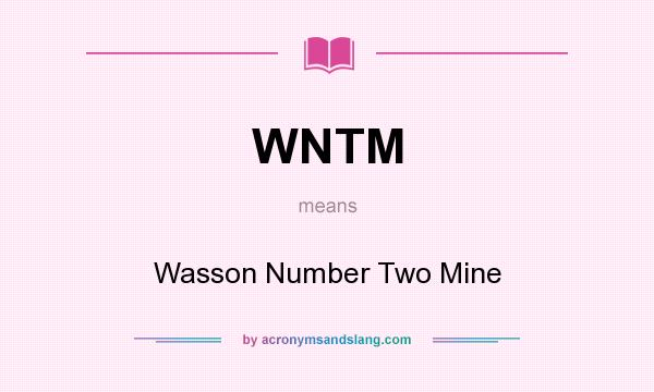 What does WNTM mean? It stands for Wasson Number Two Mine