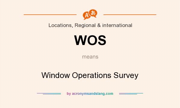 What does WOS mean? It stands for Window Operations Survey