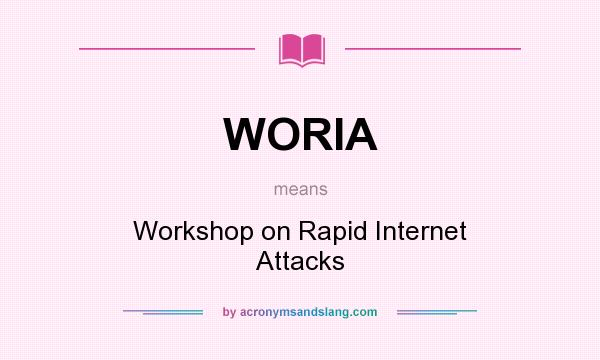 What does WORIA mean? It stands for Workshop on Rapid Internet Attacks