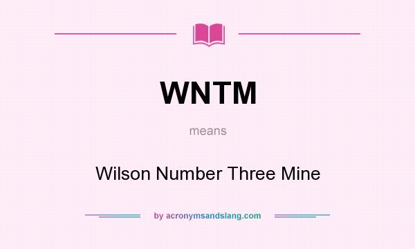 What does WNTM mean? It stands for Wilson Number Three Mine