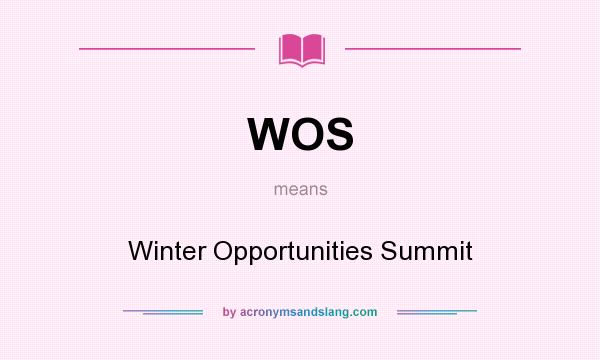 What does WOS mean? It stands for Winter Opportunities Summit