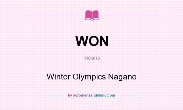 What does WON mean? It stands for Winter Olympics Nagano