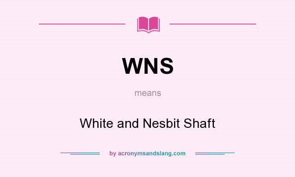 What does WNS mean? It stands for White and Nesbit Shaft