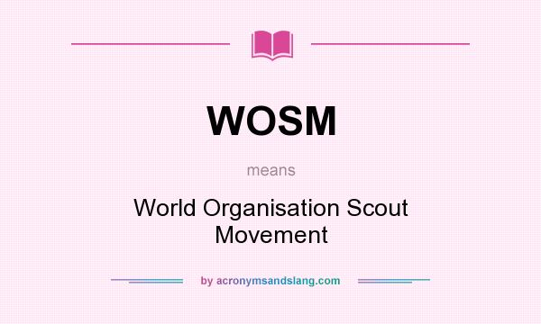 What does WOSM mean? It stands for World Organisation Scout Movement