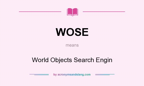 What does WOSE mean? It stands for World Objects Search Engin