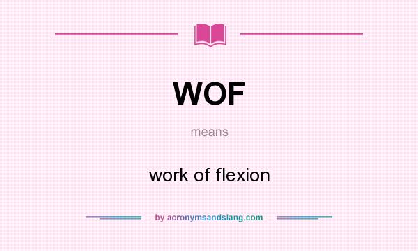 What does WOF mean? It stands for work of flexion