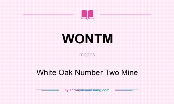 What does WONTM mean? It stands for White Oak Number Two Mine