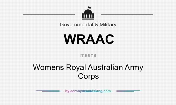 What does WRAAC mean? It stands for Womens Royal Australian Army Corps