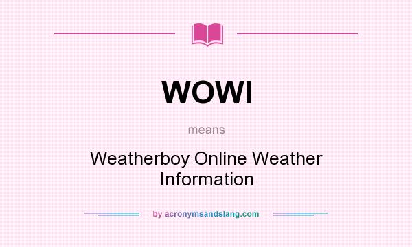 What does WOWI mean? It stands for Weatherboy Online Weather Information