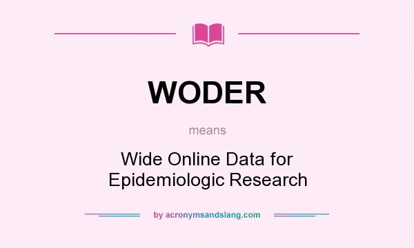 What does WODER mean? It stands for Wide Online Data for Epidemiologic Research