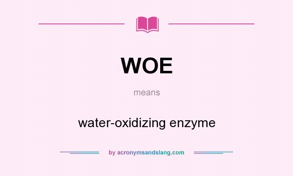What does WOE mean? It stands for water-oxidizing enzyme
