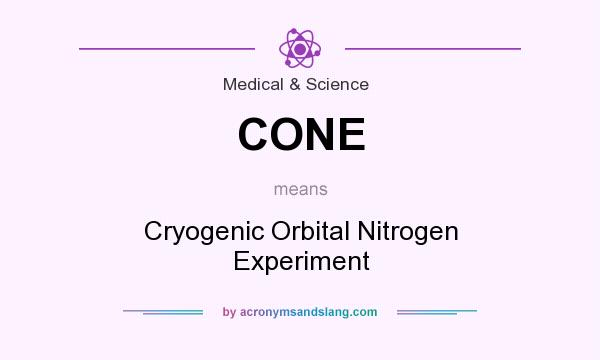 What does CONE mean? It stands for Cryogenic Orbital Nitrogen Experiment