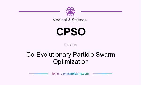 What does CPSO mean? It stands for Co-Evolutionary Particle Swarm Optimization