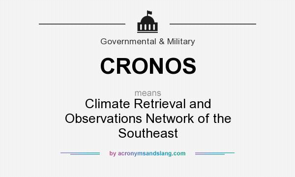 What does CRONOS mean? It stands for Climate Retrieval and Observations Network of the Southeast