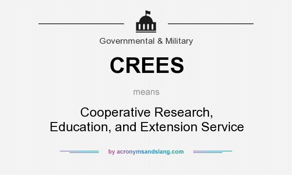 What does CREES mean? It stands for Cooperative Research, Education, and Extension Service