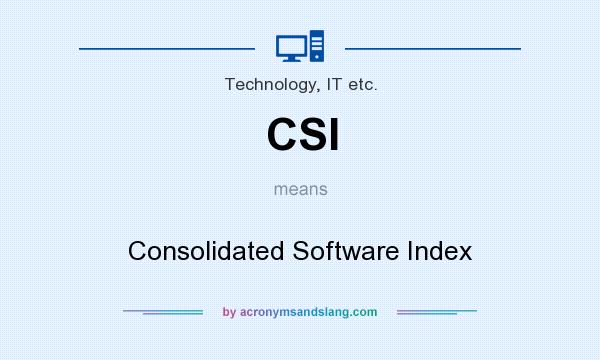 What does CSI mean? It stands for Consolidated Software Index