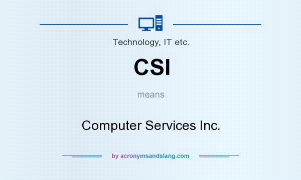 What does CSI mean? It stands for Computer Services Inc.
